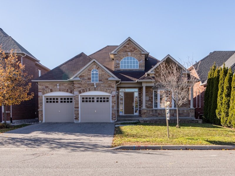 Two-storey Ottawa suburban home with stone facade